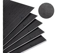 Kalolary Carbon Fiber Board Plate, 3K Real Carbon Fiber Sheets Available in 0.5mm-5mm Plain Weave Twill Weave Carbon Fiber Sheets 100% Glossy Surface Carbon Fiber Sheet (Plain Weave, 240 * 240 * 4mm)