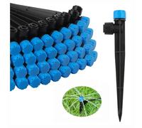 Kalolary Drip Irrigation Emitters - Quick Connect Adjustable 360 Degree Water Flow Drippers Emitters for 1/4" Tubing, Garden Irrigation Drippers for House Garden Flower (8 Holes-50P, Blue)