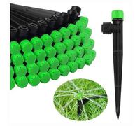 Kalolary Drip Irrigation Emitters - Quick Connect Adjustable 360 Degree Water Flow Drippers Emitters for 1/4" Tubing, Garden Irrigation Drippers for House Garden Flower (8 Holes-50P, Green)