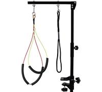 Kalolary Pet Grooming Arm with Clamp, Dog Grooming Loop Noose & Two No Sit Haunch Holder, 35 Inch Height Adjustable Grooming Arm for Large and Small Dogs