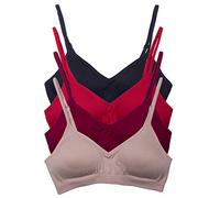 Kalon 4 Pack Demi Padded Bralette Adjustable Straps - - Large