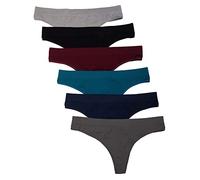 Kalon 6 Pack Women's Nylon Spandex Thong Underwear - Multi - Medium