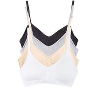 Kalon Women’s 4 Pack Demi Padded Bralette Wireless Comfortable Bra, Basics, S/M