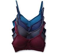 Kalon Women’s 4 Pack Demi Padded Bralette Wireless Comfortable Bra, Winter, M-L/Plus