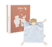 Kaloo - Blue Rabbit Soft toy 24cm - Ultra-soft flat baby soft toy - Extra soft flannel fur - Knots with teat-clip function - Cuddly and educational companion from birth - K2140013