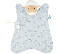 Kaloo - Doux Sommeil - My Soothing Maxi Sheep Comforter - Babies’ Large 40 cm Swaddling Blanket - Bi-Material: Cotton and Microfibre Velvet - Blue - 0 Months +, K221002