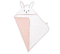 Kaloo - K'doux - Rabbit Bath Cape for Babies - Soft and Absorbent - 75 x 75 cm - Cotton Bath Towel with a Rabbit-Eared Hood - Poppy Pattern - 0 Months +, K216007