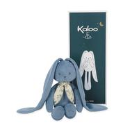 Kaloo, Lapinoo Baby Rabbit Soft Toy from Birth, Horizon Blue, 35 cm | Extra-Soft Corduroy, Long Ears to Tie, Printed Scarf, Gift Box with Message Space, Machine Washable at 30°C, 0-36 Months