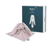 Kaloo - Lapinoo - Pink Bunny Comforter - Baby Plush - Square: 30 x 30 cm - Bi-Material Ultra-Soft Viscose and Corduroy - Gift Box - 0 Months +, K218002