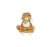 Kaloo, Les Amis, Mini Comforter Tiger Papaye, From Birth, New Baby Gift | Mini Comforter in Soft Contrast Fur, with Embroidered Green Bandana, Paws and Tail Easy to Hold, Easy to Take Along
