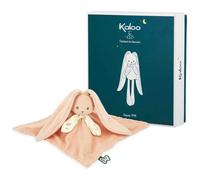 Kaloo - Lapinoo - Peach Bunny Comforter - Baby Plush - Square: 30 x 30 cm - Bi-Material Ultra-Soft Viscose and Corduroy - Gift Box - 0 Months +, K218017