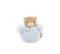 Kaloo Plush Toy Pompom Bear - Soft Companion for Babies from Birth - 90% Recycled Materials - Machine Washable - Birth Gift with Straps and Gingham Scarf - K214025