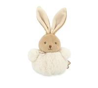 Kaloo - Pompon Rabbit Plush Toy - Soft Companion for Babies from Birth - 90% Recycled Materials - Machine Washable - Baby Gift with Ties and Checkered Scarf - K214023