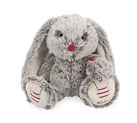 Kaloo - Rouge 31 cm Prestige Grey Léo the Rabbit Musical Plush - Soft-Furred Soft Toy - Big-Eared Rabbit Plush - “Toyland” Melody - Weighted Legs - 0 Months +, K223005