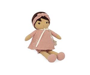 Kaloo - Tendresse - Amandine - My 1st Soft Doll - 32 cm Fabric - Pink Muslin Dress - Olive Skin - Pretty Gift Box and Customisable Ribbon - 0 Months +, K200005, LARGE
