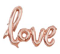 KALOR Large Rose Gold LOVE Balloons Banner, 42 Inch Mylar Foil Letters Balloons for Valentine's Day Wedding Bridal Shower Anniversary Party Decorations Supplies