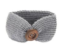 KaloryWee Hairbands for Baby Girls, Baby Knitting Hats Infant Kids Girl Phtography Props Button Hairband Grey