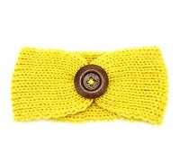 KaloryWee Hairbands for Baby Girls, Baby Knitting Hats Infant Kids Girl Phtography Props Button Hairband Yellow