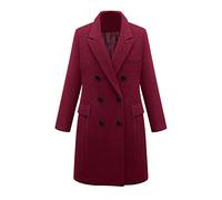KaloryWee Ladies Winter Coats 2018 Sale Womens Winter Lapel Wool Coat Trench Jacket Long Parka Overcoat Outwear Wine