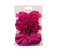 KaloryWee Newborn Baby Girls Infant Toddler Hair Bow Headband Hair Band Headwear (Hot Pink)