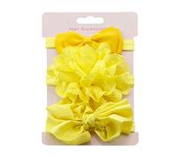 KaloryWee Newborn Baby Girls Infant Toddler Hair Bow Headband Hair Band Headwear (Yellow)
