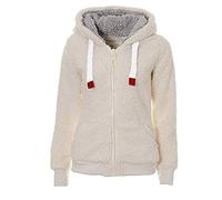 KaloryWee Sale Clearance Ladies Womens Soft Teddy Fleece Hooded Jumper Hoody Jacket Coat Cream Taupe Black