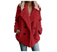 KaloryWee Teddy Bear Jacket Fleece Lapel Coat Oversized Fluffy Outwear Womens Autumn Winter Casual Loose Notch Collar Warm Up Ladies Cardigan Plus Size Outerwear Sale Hooded Jackets Coats