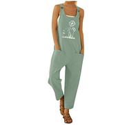 KaloryWee Women Casual Overalls Plus Size Baggy Jumpsuit with Pockets Sleeveless Dungarees Loose Fit Simple Playsuit S-5XL