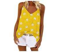 KaloryWee Women Plus Size Tie-Dye Print Cami Top,Square Neck Double-Deck Loose Fit Tank Summer Sleeveless Vest