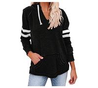 KaloryWee Women Zip Up Pullover Tops with Pockets,Plus Size Long Sleeve Casual Sweatshirts Drawstring Loose Fit Jumper