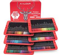 KALOUR 180 Colored Pencil for Artists - Rich Pigment Soft Core - Oil-Based - Ideal for Coloring Drawing Sketching Shading Blending - Vibrant Color（Tin Case）