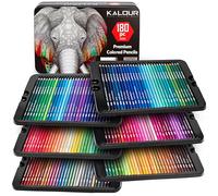KALOUR 180 Coloured Pencils for Adults Artists - Rich Pigment Soft Core -12 Metallic Pencil - Ideal for Colouring Drawing Sketching Shading Blending - Vibrant Color