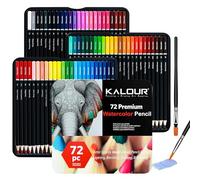 KALOUR 72 Watercolour Pencils for Adults - Water Soluble Professional Hexagonal Pencil - Ideal for Artists Coloring Blending and Layering
