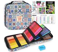 KALOUR PDAS 126 Coloured Pencils Set, 120 Colour Pencils for Adults Beginners Colouring, Premium Soft Core, Colouring Book, Quality Zipper Bag, Drawing Art Supplies Gift for Birthday