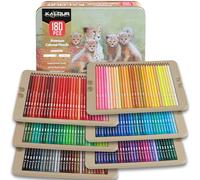 KALOUR PDAS 180 Colored Pencil Set for Adults & Artists, Rich Pigment Soft Core, 15 Metallic Pencils, 6 Neon Pencils, Ideal for Coloring Drawing Sketching Shading Blending, Vibrant Colors (Tin Case)