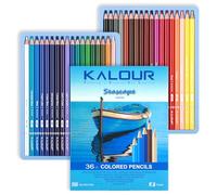 KALOUR PDAS 36-Piece Blue Seascape Coloured Pencil Set - Pre-Sharpened Wooden Pencils for Adults, Artists & Beginners - Ideal for Colouring Books, Drawing & Sketching