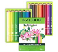 KALOUR PDAS 36-Piece Green Botanical Coloured Pencil Set - Pre-Sharpened Wooden Pencils for Adults, Artists & Beginners - Ideal for Colouring Books, Drawing & Sketching