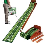 KalraMay Glof Green Indoor Golf Putting Mat - Green - Rubber - 7.5 ft x 95 in - Ideal for Office, Patio, School - Automatic Ball Return