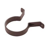 KALSI AQUAFLOW Downpipe Clips, Pack of 2, 68mm Brown uPVC, Round, 2 Screws, EN12200 Compliant