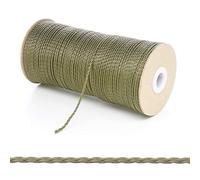 Kalsi Cords 1.5mm Thin Round Polypropylene Braided Rope Cut Length, Strong & Durable Poly Cord String for Haberdashery, Arts & Crafts, Pulley, DIY Projects (Khaki Olive, 10 Metres Cut Length)