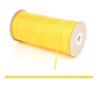Kalsi Cords 1.5mm Thin Round Polypropylene Braided Rope Cut Length, Strong & Durable Poly Cord String for Haberdashery, Arts & Crafts, Pulley, DIY Projects (Yellow, 5 Metres Cut Length)