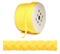 Kalsi Cords 10mm Round Polypropylene Braided Rope Cut Length, Extra Strong & Durable Poly Cord Rope for Outdoors, Tie Downs, DIY Projects and General Use (Yellow, 10 Metres Cut Length)