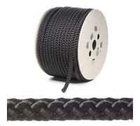 Kalsi Cords 10mm Round Polypropylene Braided Rope Cut Length, Extra Strong & Durable Poly Cord Rope for Outdoors, Tie Downs, DIY Projects and General Use (Black, 5 Metres Cut Length)