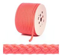 Kalsi Cords 10mm Round Polypropylene Braided Rope Cut Length, Extra Strong & Durable Poly Cord Rope for Outdoors, Tie Downs, DIY Projects and General Use (Red, 10 Metres Cut Length)