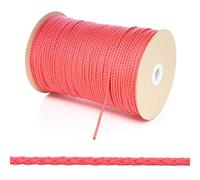 Kalsi Cords 3mm Thin Round Polypropylene Braided Rope Cut Length, Strong & Durable Poly Cord String for Haberdashery, Arts & Crafts, Pulley, DIY Projects (Red, 20 Metres Cut Length)