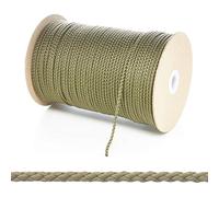 Kalsi Cords 3mm Thin Round Polypropylene Braided Rope Cut Length, Strong & Durable Poly Cord String for Haberdashery, Arts & Crafts, Pulley, DIY Projects (Khaki Olive, 10 Metres Cut Length)