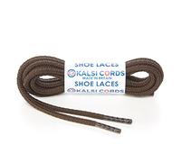 Kalsi Cords 4mm Round Cord Shoe Laces Heavy Duty Work Boot Extra Strong Replacement Shoelaces for Hiking Walking Adults Footwear Premium Quality (York Brown, 100cm Pair)