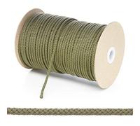 Kalsi Cords 4mm Thin Round Polypropylene Braided Rope, Strong & Durable Poly Cord Rope for Outdoors, Tie Downs, DIY Projects and General Use (Khaki Olive, 5 Metres Cut Length)