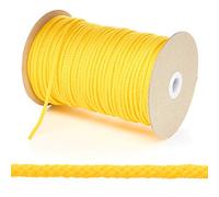 Kalsi Cords 4mm Thin Round Polypropylene Braided Rope, Strong & Durable Poly Cord Rope for Outdoors, Tie Downs, DIY Projects and General Use (Yellow, 10 Metres Cut Length)