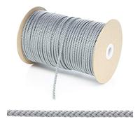 Kalsi Cords 4mm Thin Round Polypropylene Braided Rope, Strong & Durable Poly Cord Rope for Outdoors, Tie Downs, DIY Projects and General Use (Grey Silver, 10 Metres Cut Length)